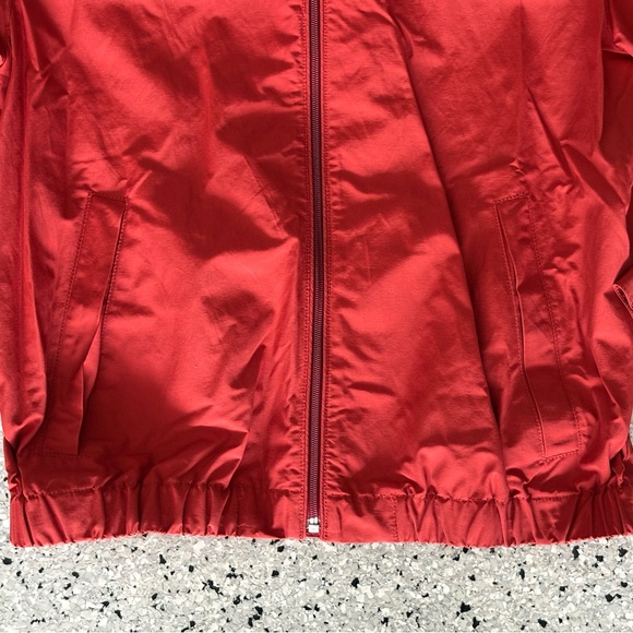 J. Crew Red Lightweight Outerwear Windbreaker Full Zip Bomber Jacket - Picture 2 of 7